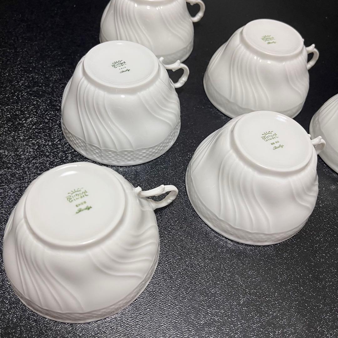 リチャードジノリ　ベッキオホワイト　カップ&ソーサー　6客セット