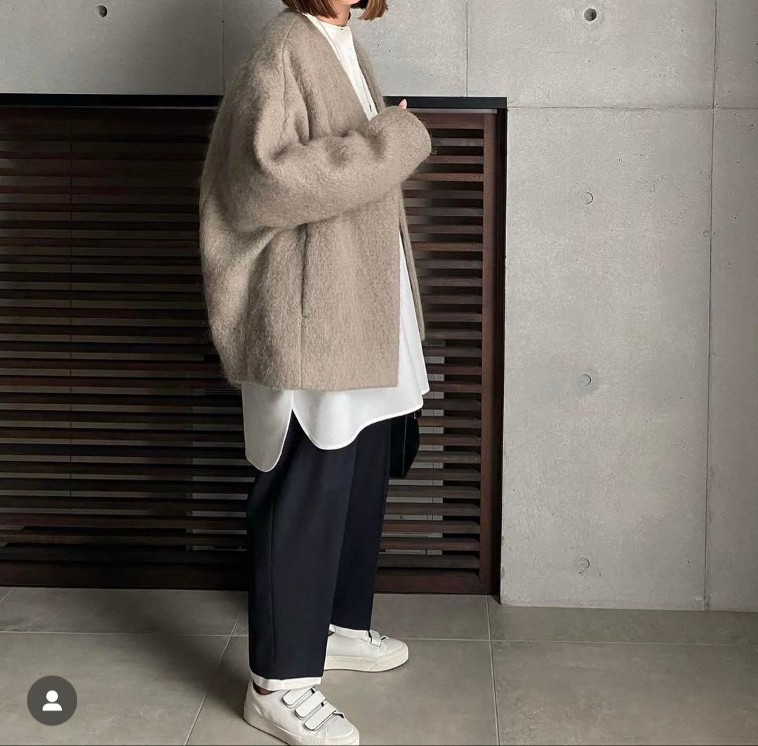 LOHENローヘン シャギーカラーレスコート