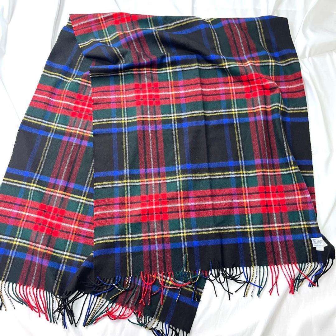 一度使用 ジョンストンズオブエルガンズ　無地　ストール　大判　カシミヤ１００％