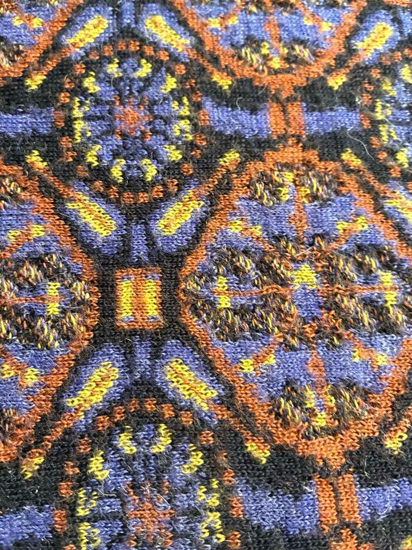 カトリーヌアンドレ　ジャガードニット　リバーシブルマフラー　シリアルナンバー入り