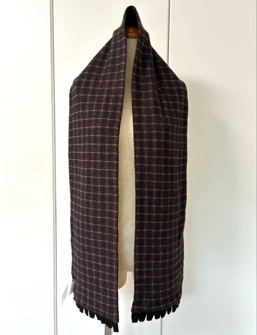 カトリーヌアンドレ　ジャガードニット　リバーシブルマフラー　シリアルナンバー入り