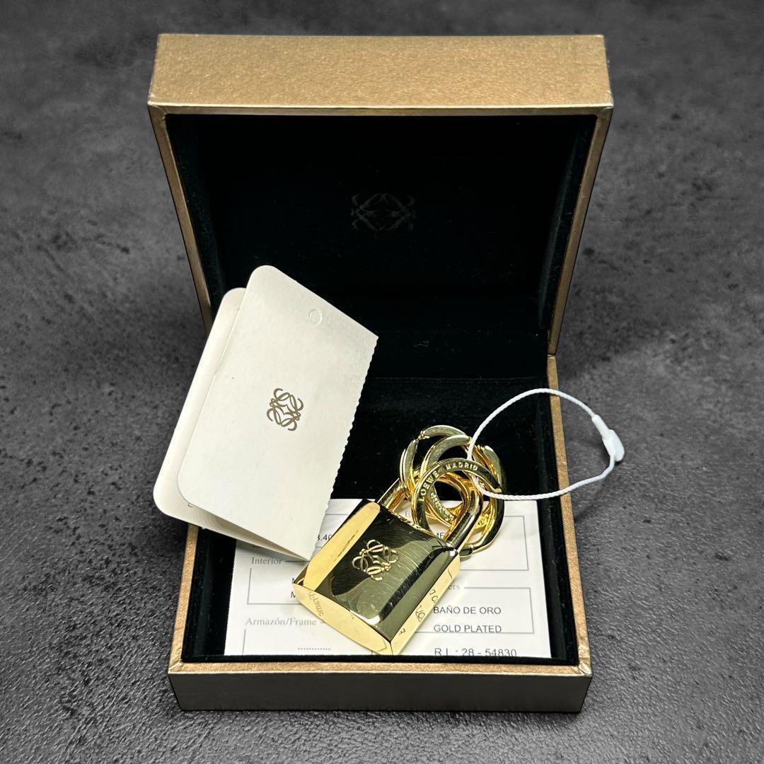希少✨LOEWE 南京錠型　アナグラム　チャーム　キーリング　キーホルダー
