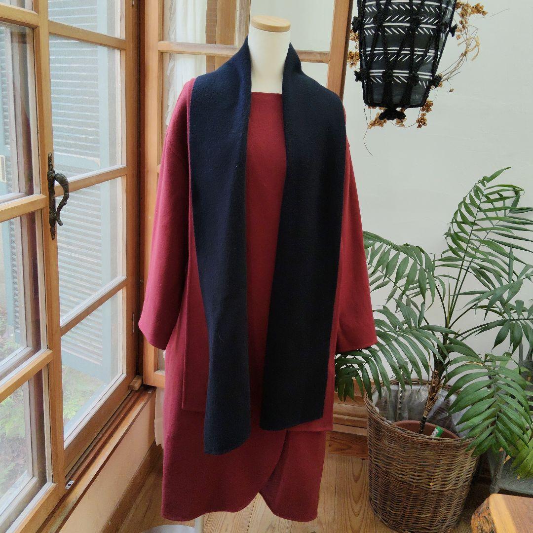 カシミヤ＆ウール　ダブルフェイス　リバーシブルコート　オーダーメイド　昭和レトロ