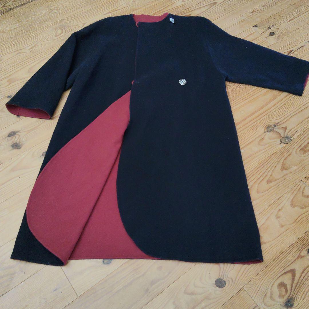 カシミヤ＆ウール　ダブルフェイス　リバーシブルコート　オーダーメイド　昭和レトロ