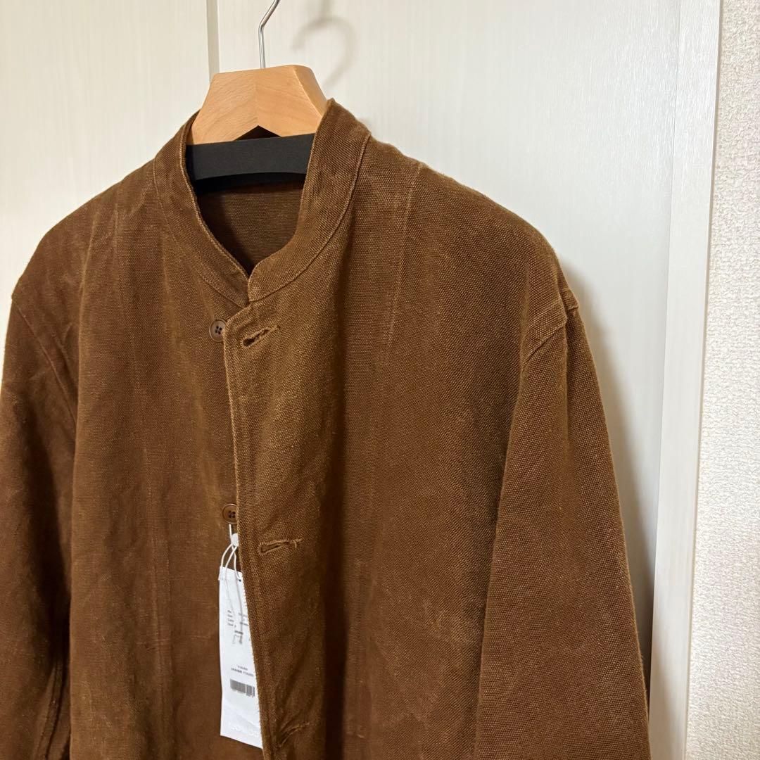 21SS COMOLI ヘンプダックスタンドカラージャケットブラウン サイズ2