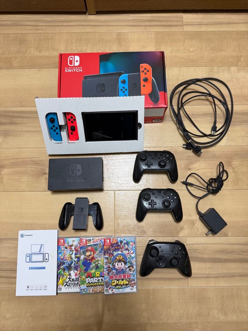 Nintendo Switch 本体 純正プロコン×2、ソフト×4 セット