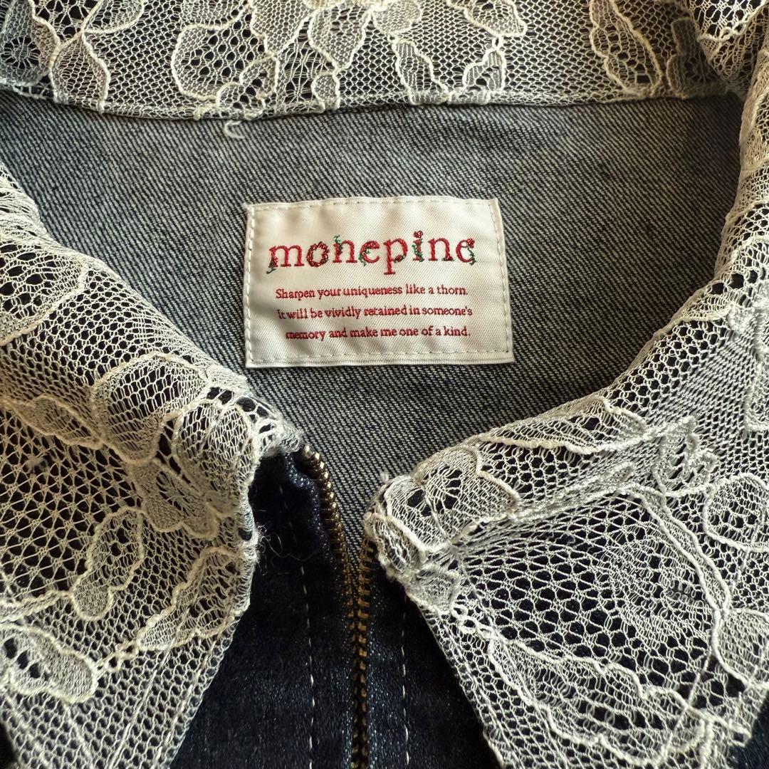 monepine レースドッキングデザインデニムジャケット かきぶちももの