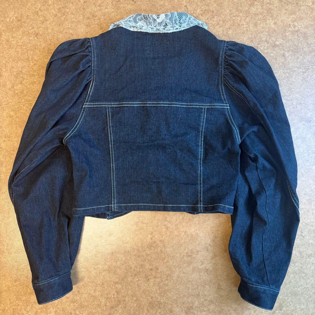 monepine レースドッキングデザインデニムジャケット かきぶちももの