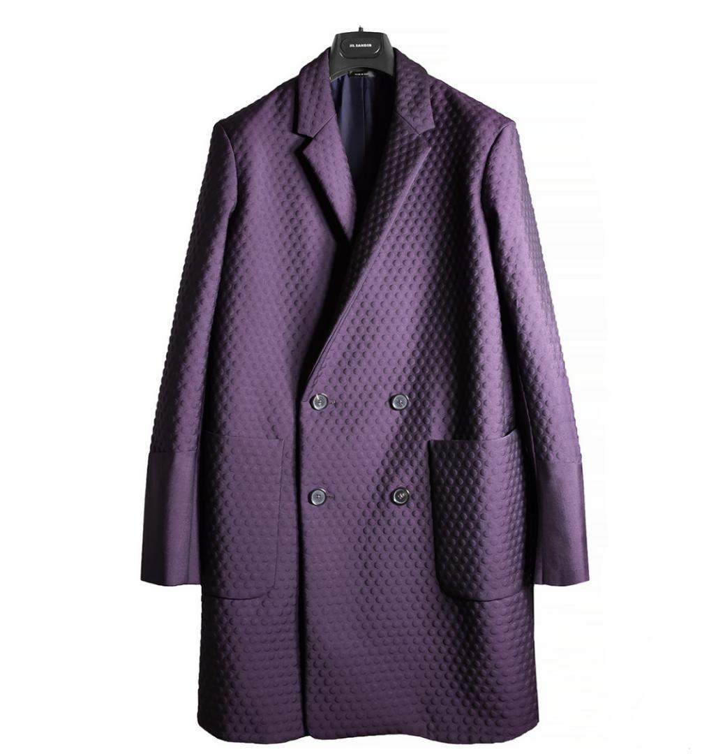 【美品・15AWランウェイ】ジルサンダー ダブルチェスターコート エンボス加工