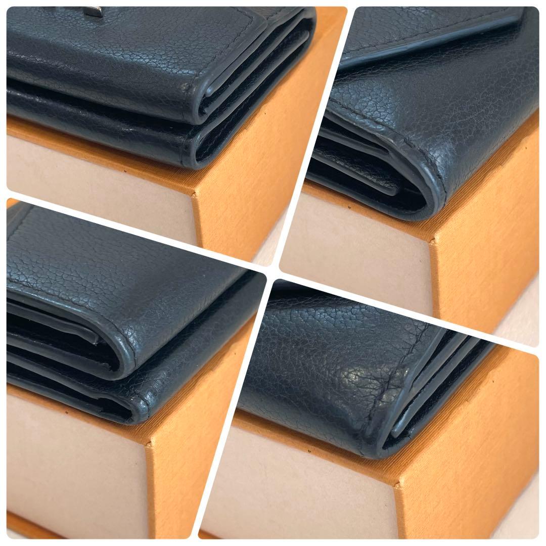 ルイヴィトン ポルトフォイユロックミニ　コンパクト財布　黒　正規品　本物