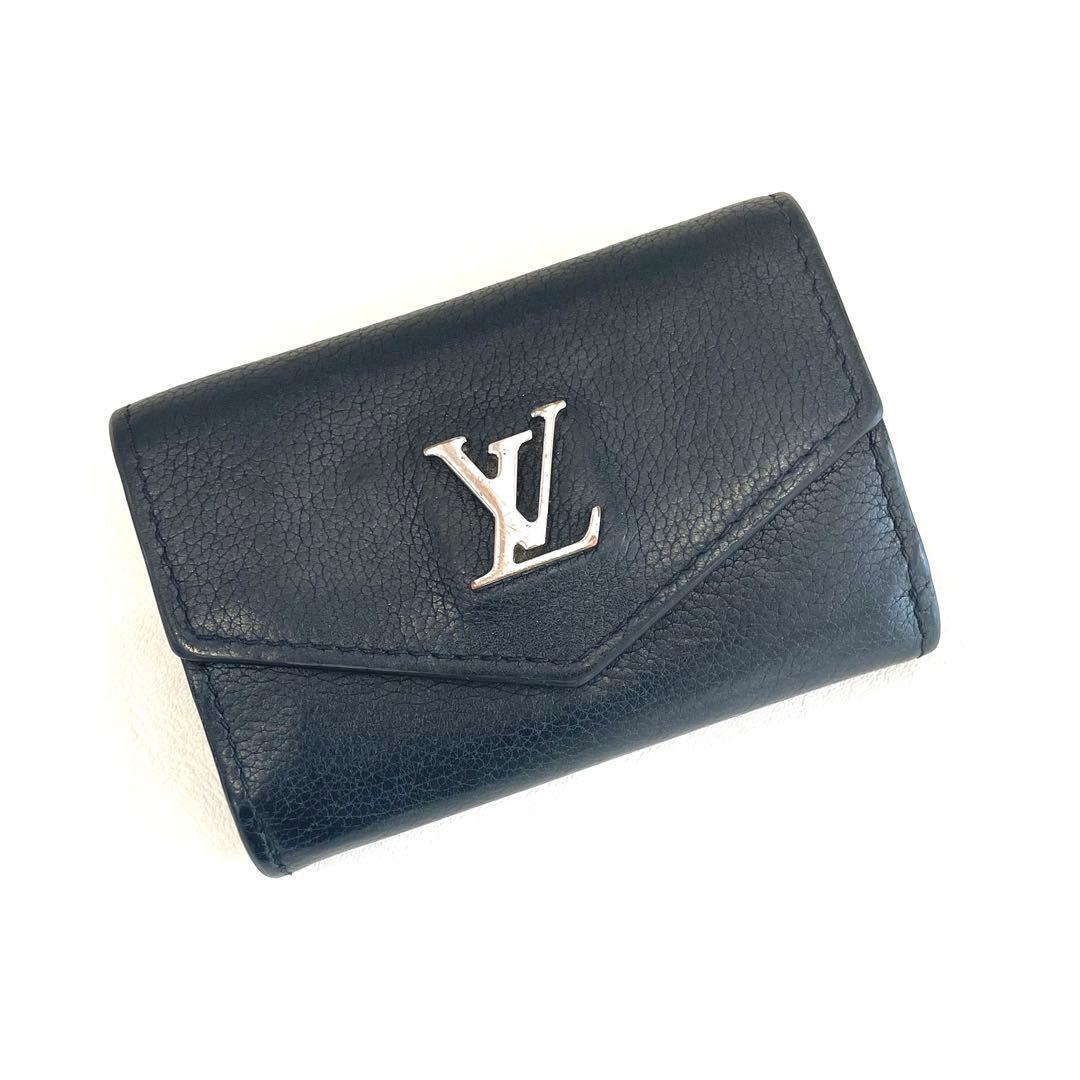 ルイヴィトン ポルトフォイユロックミニ　コンパクト財布　黒　正規品　本物