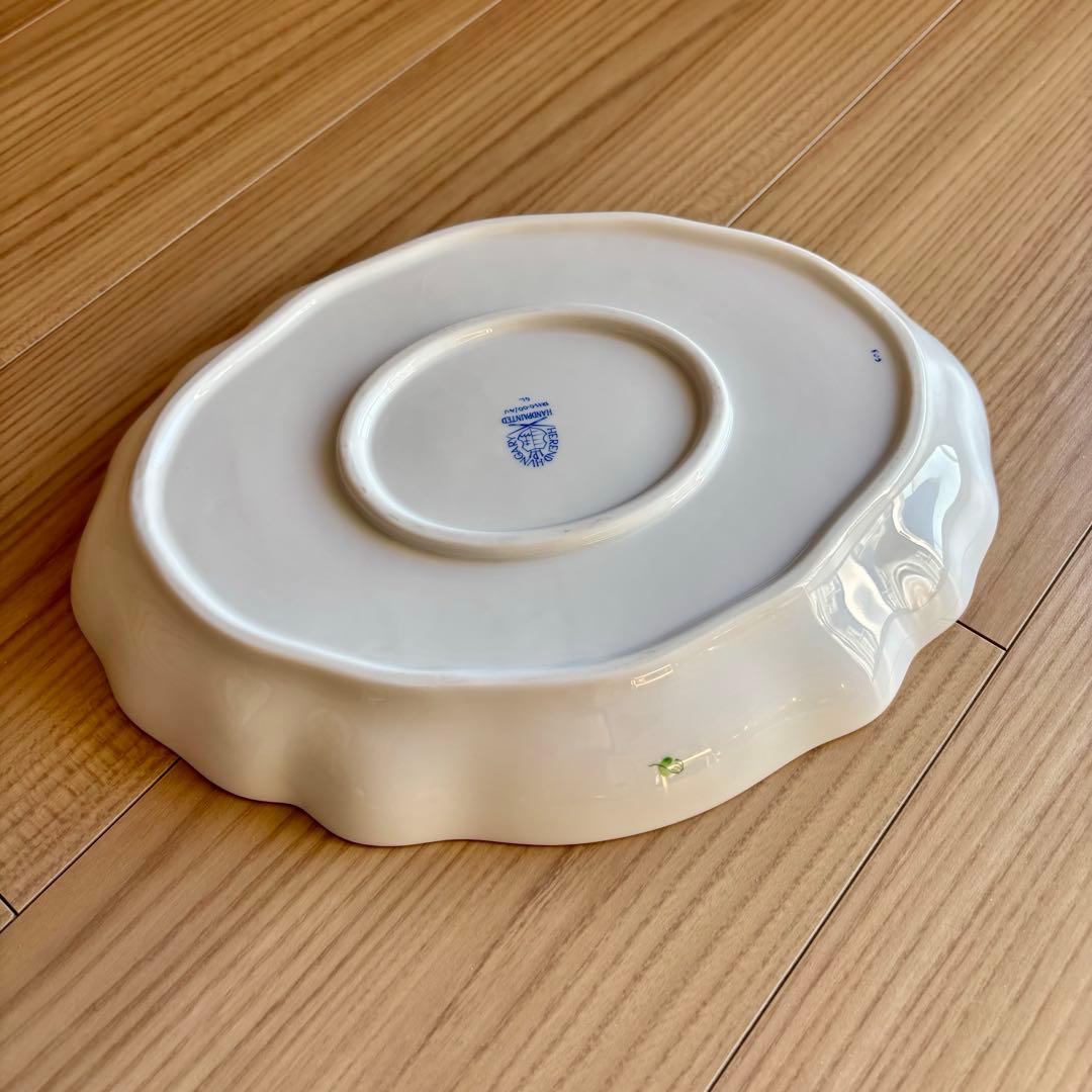 ヘレンド アポニー グリーン オーバルプレート １枚（大皿 楕円形 ）