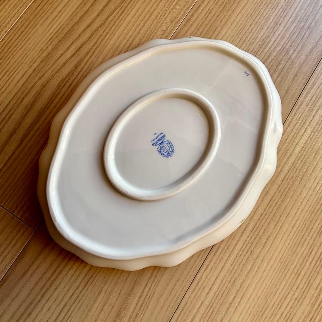 ヘレンド アポニー グリーン オーバルプレート １枚（大皿 楕円形 ）