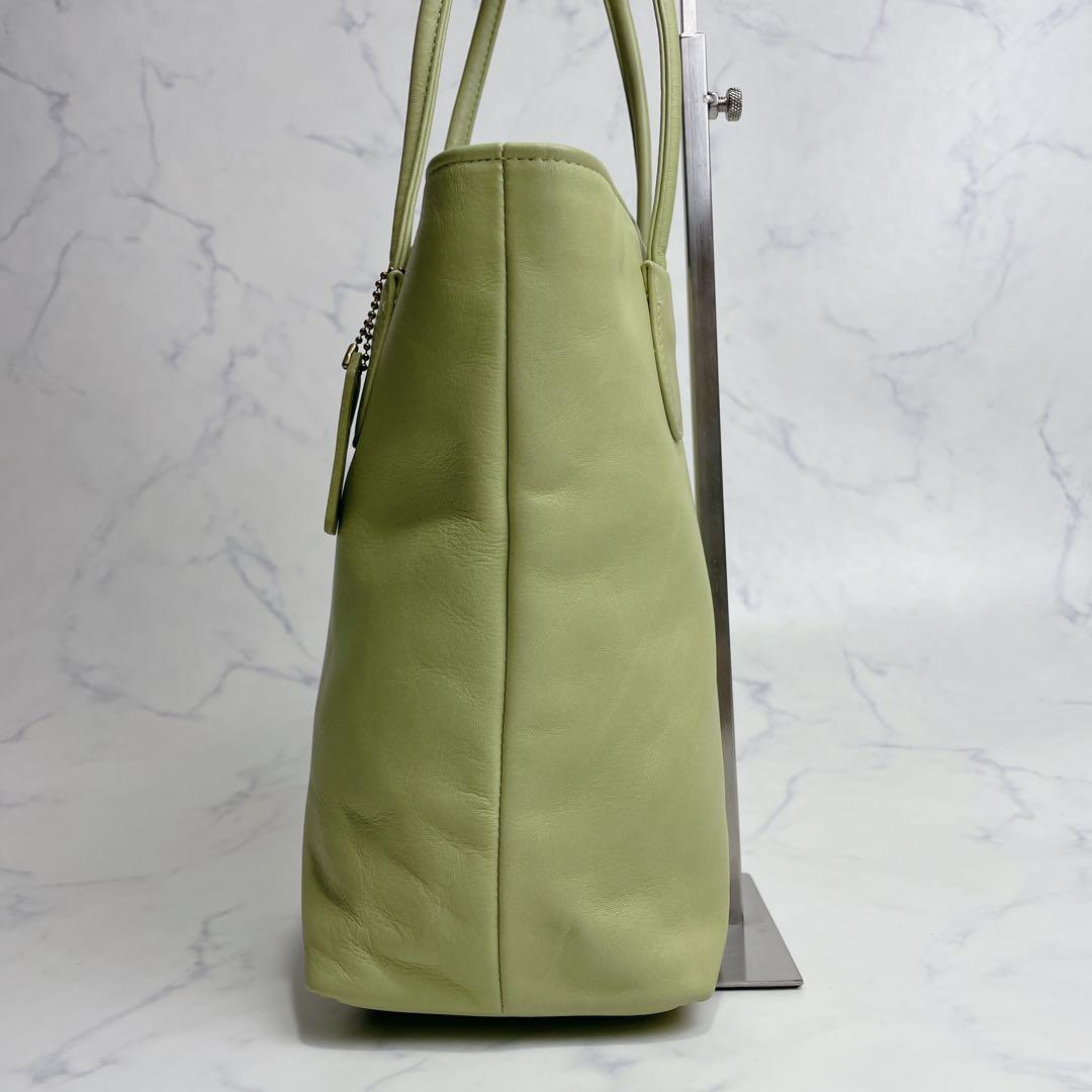 極美品✨OLD COACH トートバッグ USA製 ライム スモールランチ