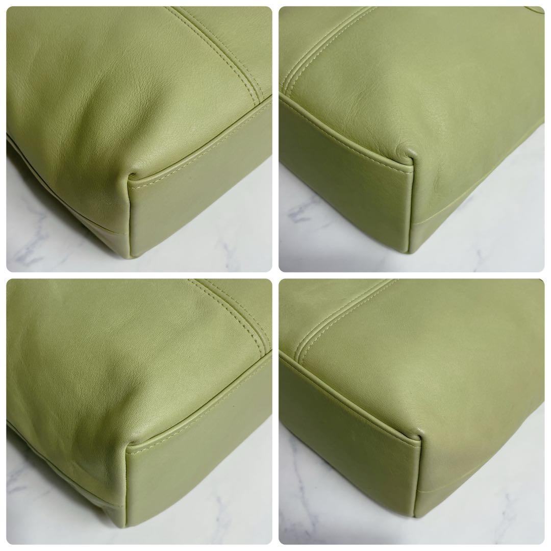 極美品✨OLD COACH トートバッグ USA製 ライム スモールランチ