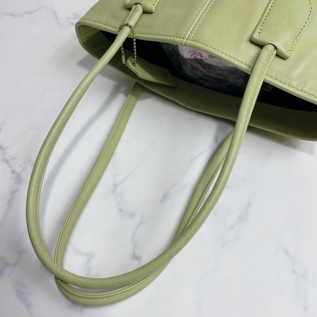 極美品✨OLD COACH トートバッグ USA製 ライム スモールランチ