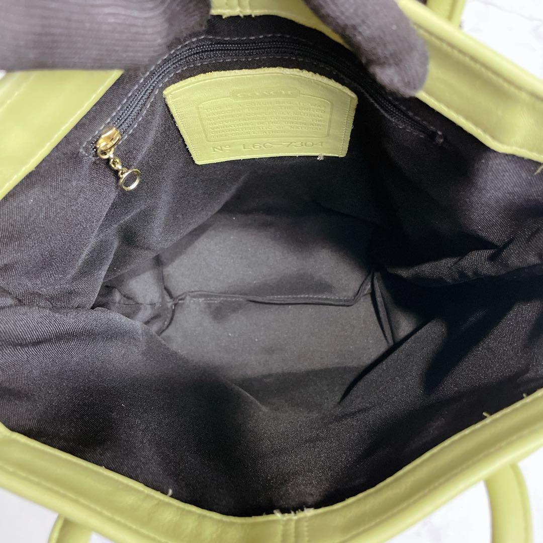 極美品✨OLD COACH トートバッグ USA製 ライム スモールランチ