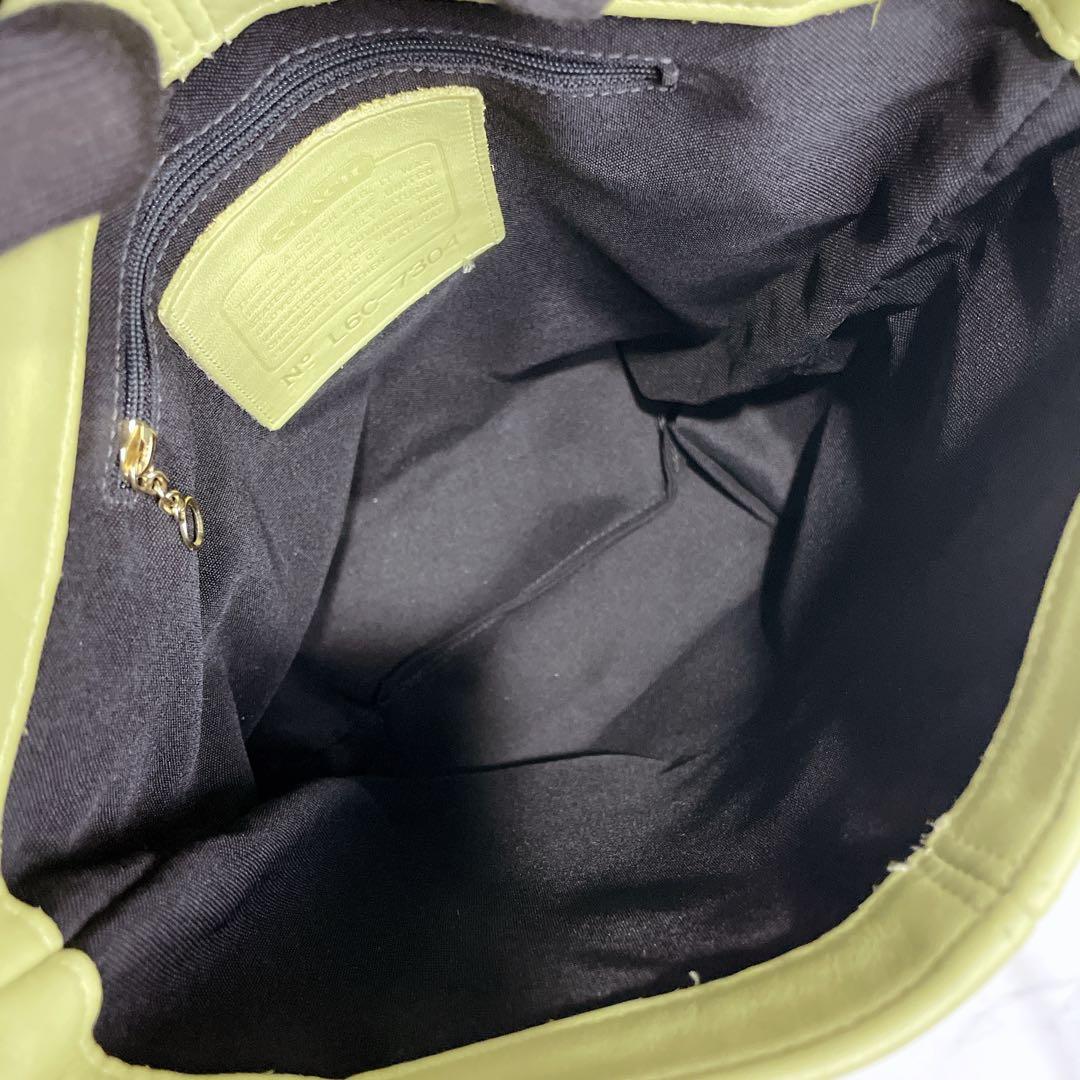 極美品✨OLD COACH トートバッグ USA製 ライム スモールランチ