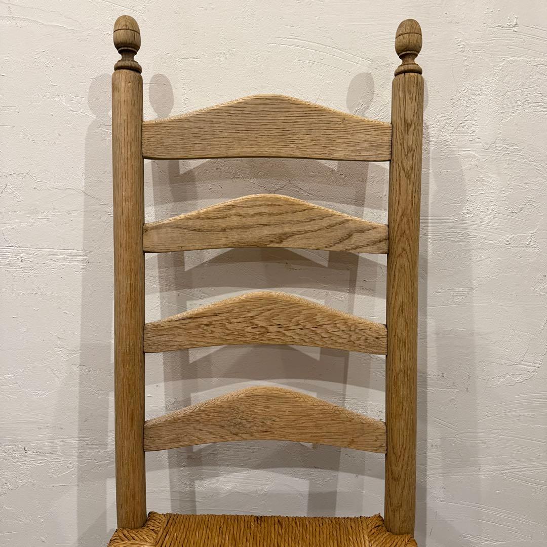 年末年始saleヴィンテージ ダイニングチェア　カフェチェア　藁座面　剥離　1