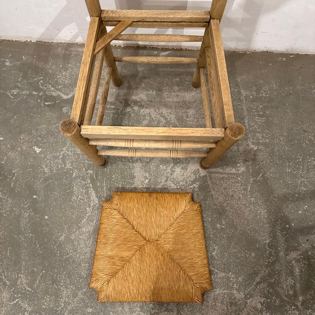 年末年始saleヴィンテージ ダイニングチェア　カフェチェア　藁座面　剥離　1