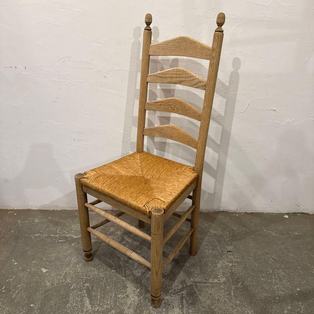 年末年始saleヴィンテージ ダイニングチェア　カフェチェア　藁座面　剥離　1