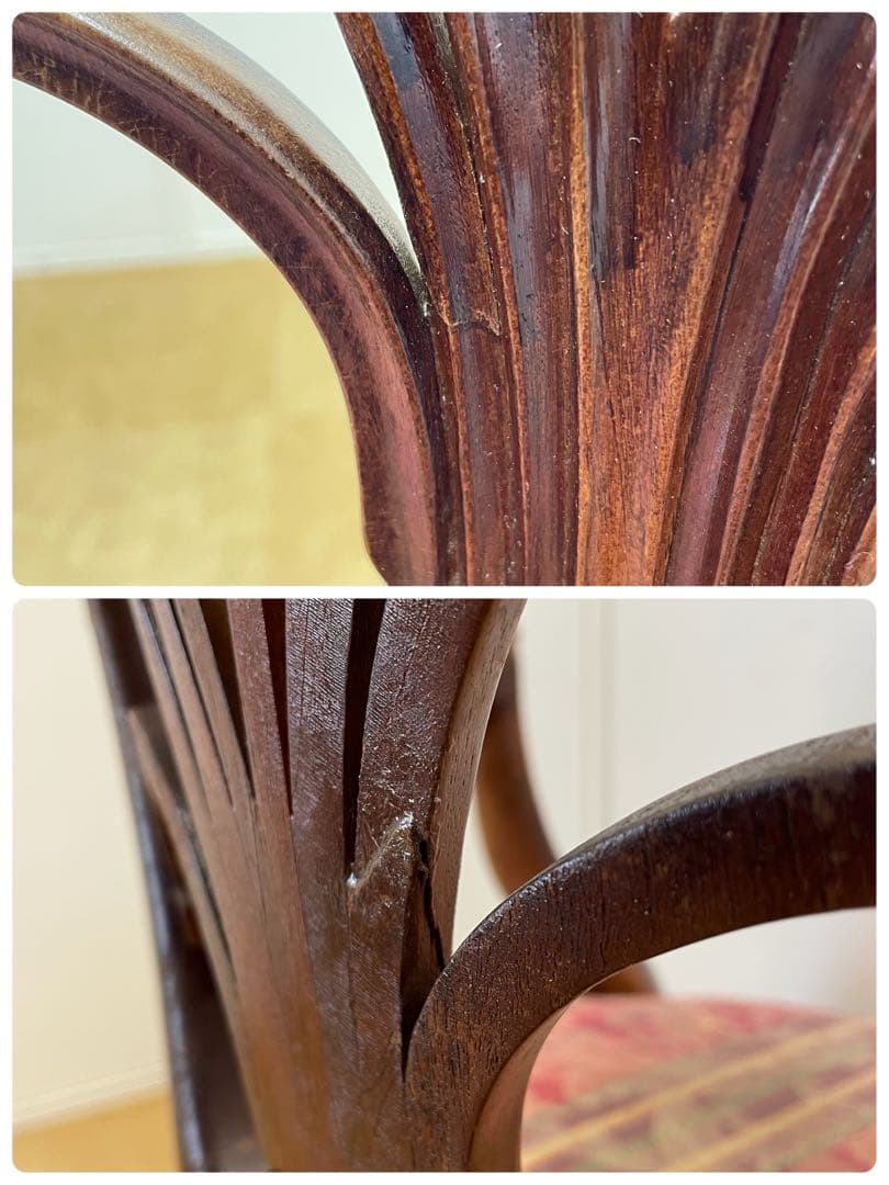 豪華 彫刻アームチェア① アンティーク調 ダイニングチェア チェア 椅子 イス