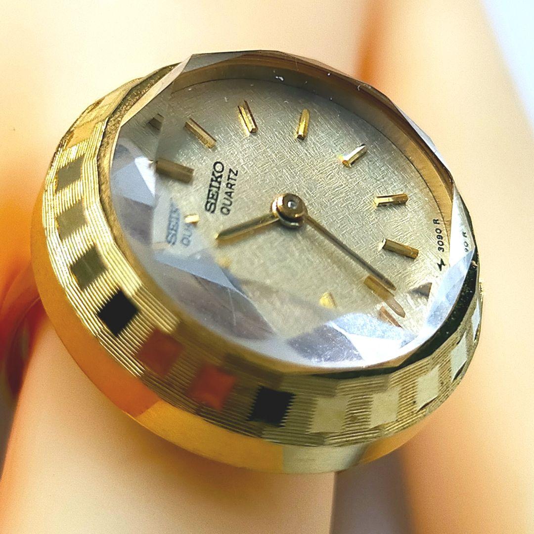 【極美品/電池交換済】SEIKO 希少クォーツ リングウォッチ ゴールド