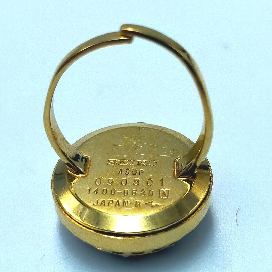 【極美品/電池交換済】SEIKO 希少クォーツ リングウォッチ ゴールド