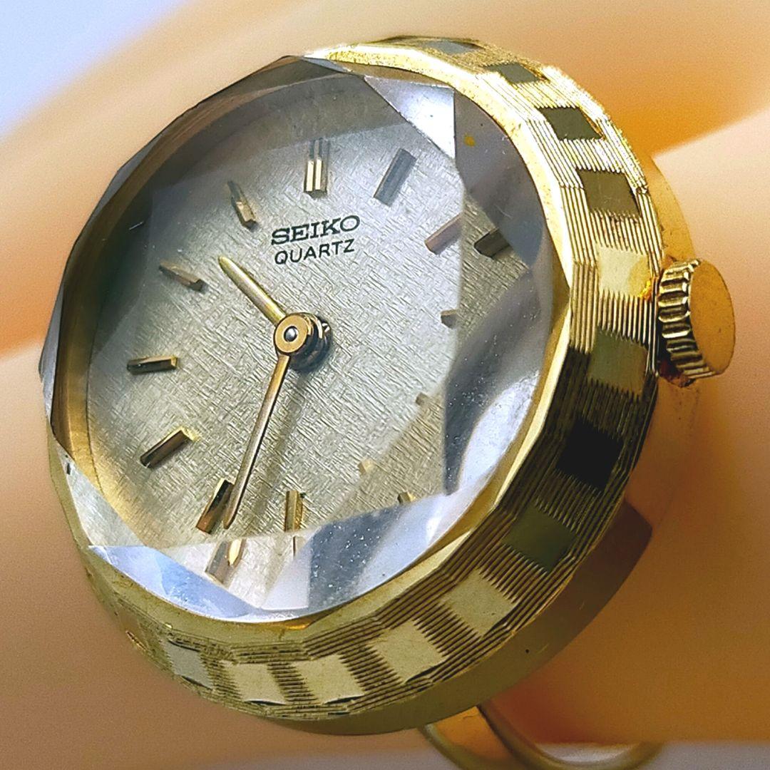 【極美品/電池交換済】SEIKO 希少クォーツ リングウォッチ ゴールド