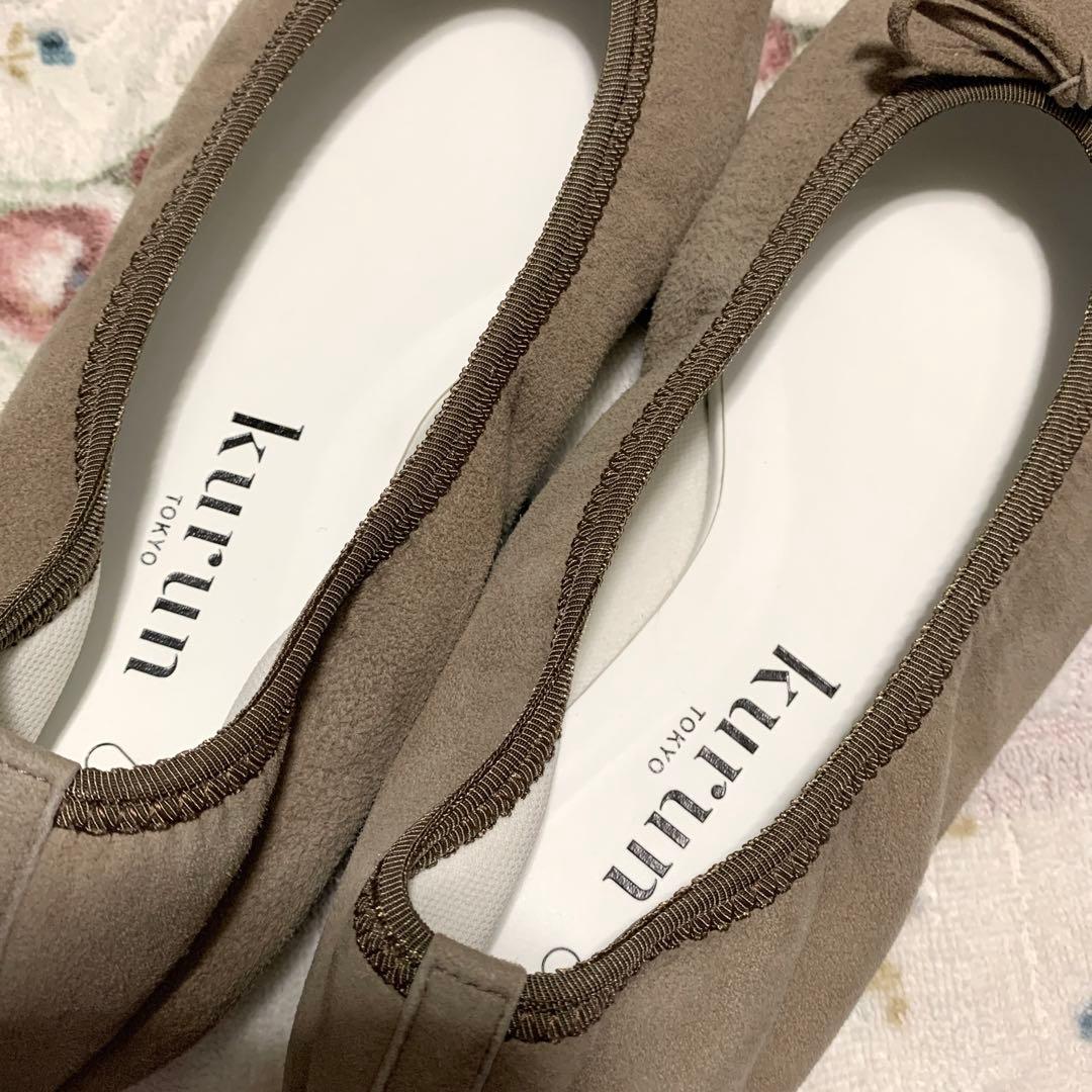 美品★クルントウキョウ★ウォータープルーフスエード(トープ)24.0cm ジゼル