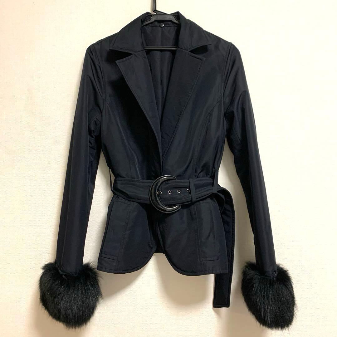 【極美品】ノーベスパジオ　ブルーフォックス付ジャケット 38 Mサイズ相当