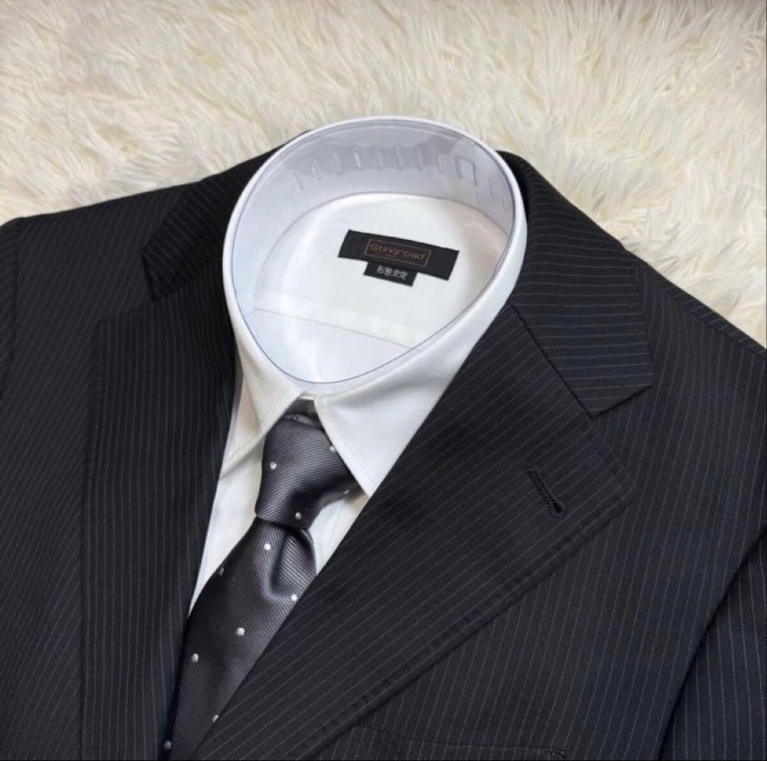 ポールスミス ダークグレー ストライプ ビジネススーツ