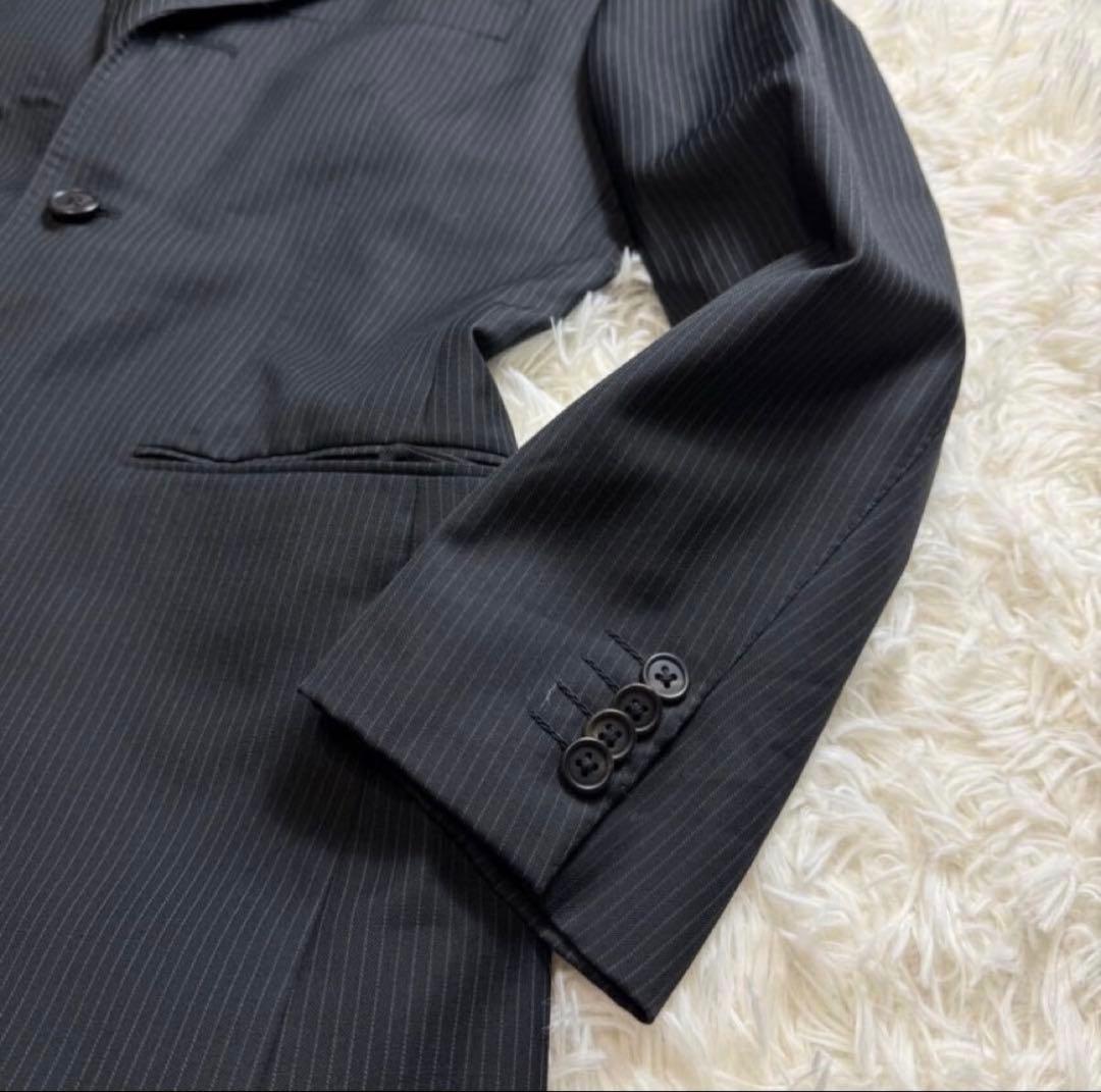 ポールスミス ダークグレー ストライプ ビジネススーツ