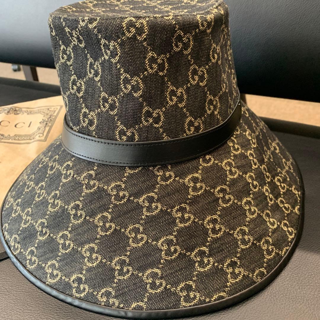 GUCCI グッチ　帽子　バケットハット　GG柄　新品未使用　Mサイズ