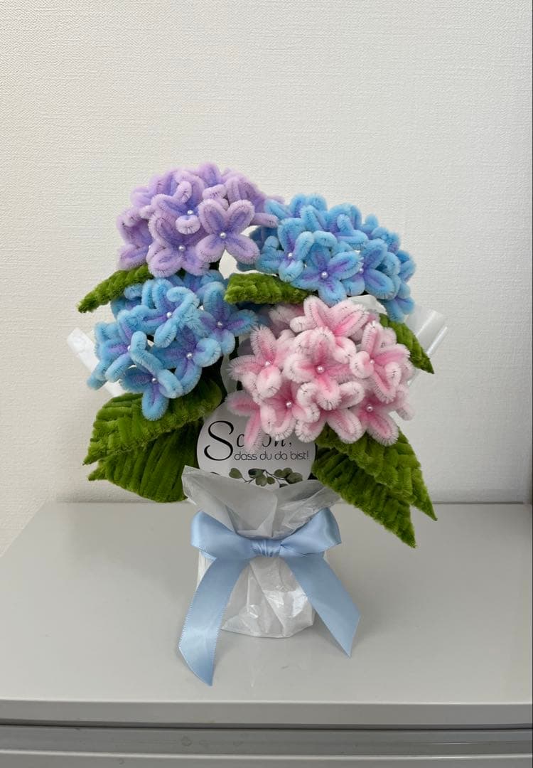 【あさ】モールフラワー　紫陽花3セット