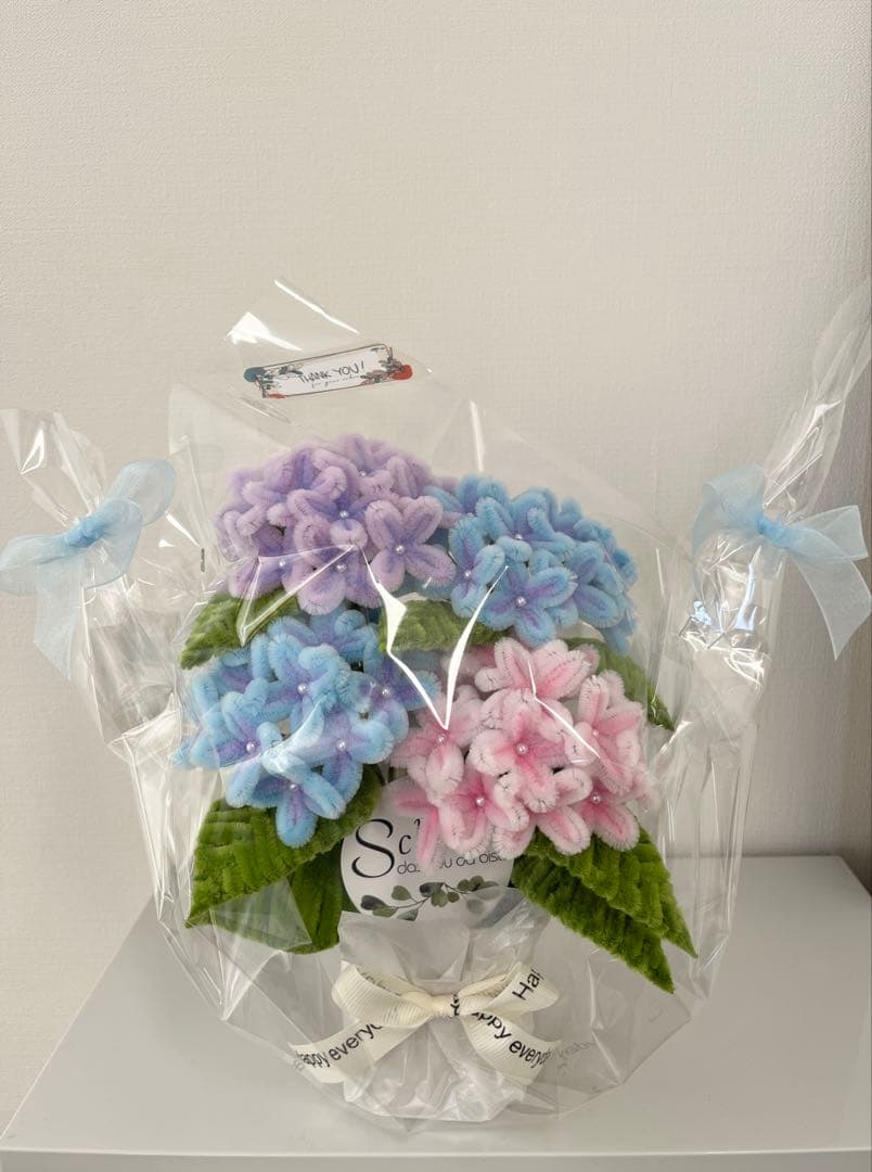 【あさ】モールフラワー　紫陽花3セット