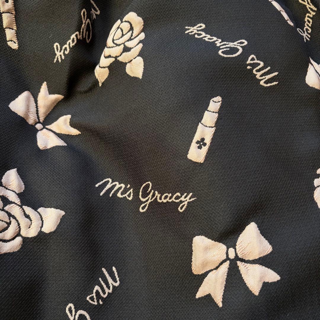 新品 エムズグレイシー リボンカメリアリップジャガードワンピース 定価5.2万円