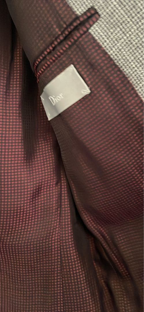 Dior hommeグレー系チェック柄テーラードジャケット