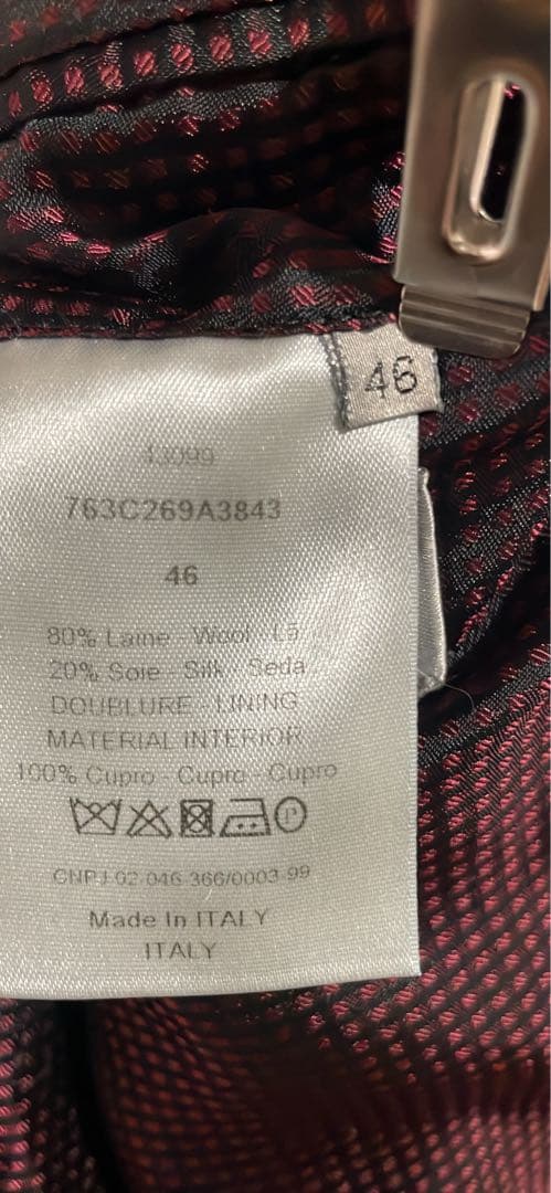 Dior hommeグレー系チェック柄テーラードジャケット