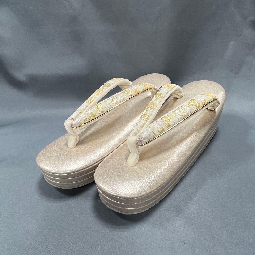 草履バックセット礼装用　西陣帯地使用　厚底草履24cm ソフト鼻緒裏　彩ブランド