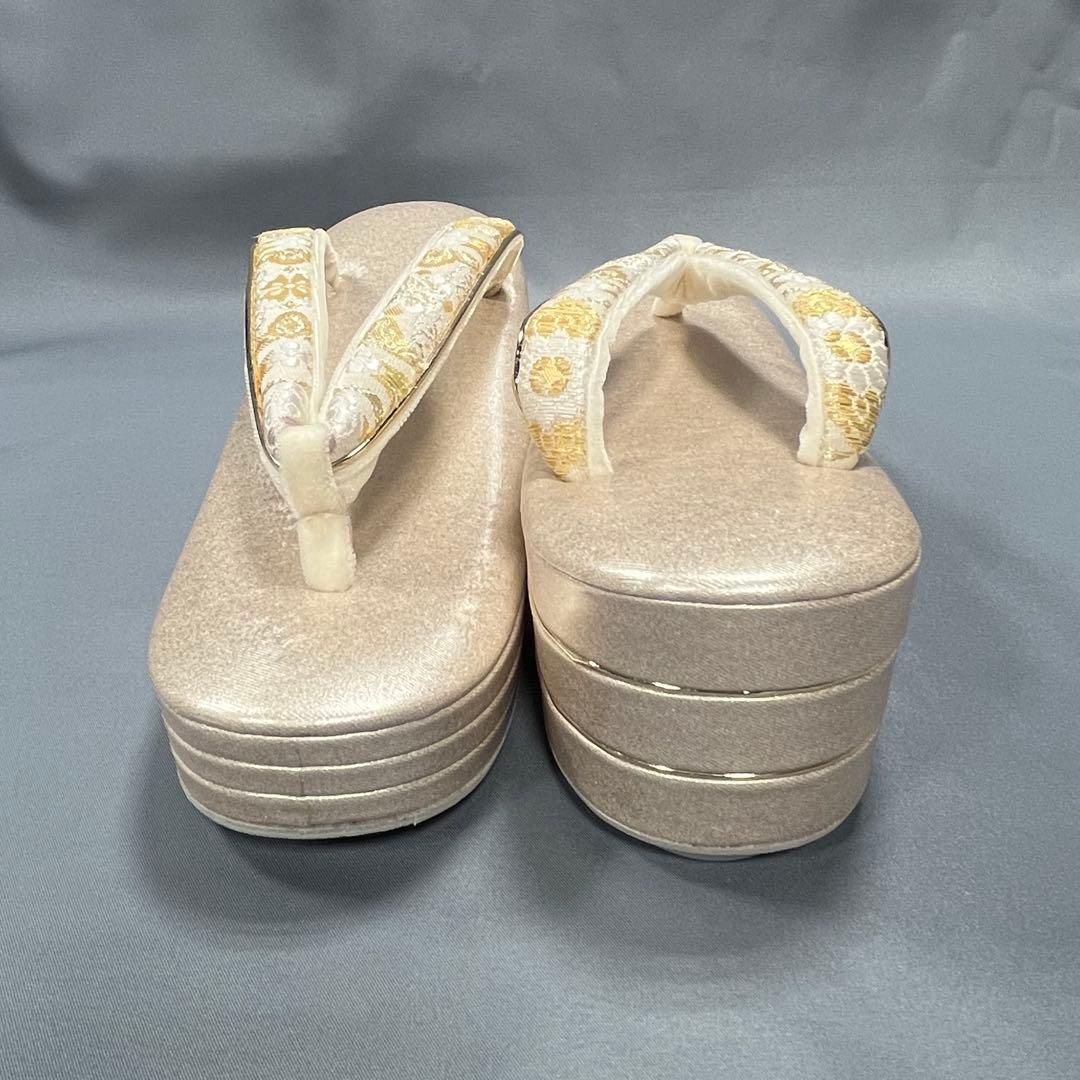 草履バックセット礼装用　西陣帯地使用　厚底草履24cm ソフト鼻緒裏　彩ブランド