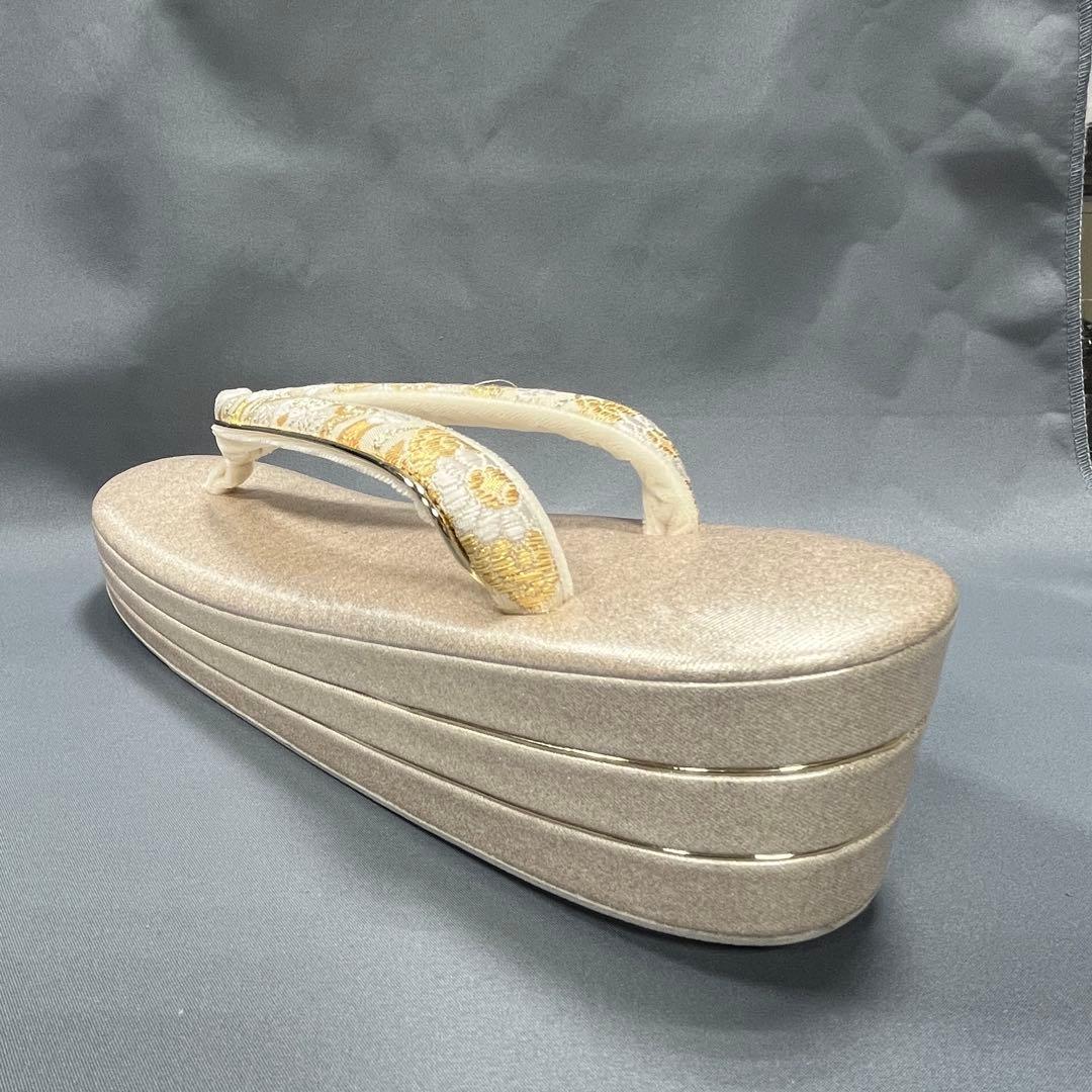 草履バックセット礼装用　西陣帯地使用　厚底草履24cm ソフト鼻緒裏　彩ブランド