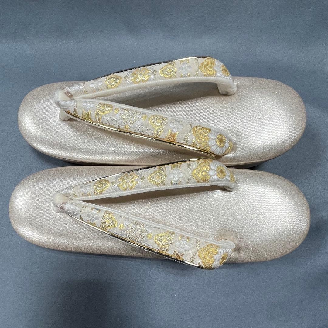 草履バックセット礼装用　西陣帯地使用　厚底草履24cm ソフト鼻緒裏　彩ブランド