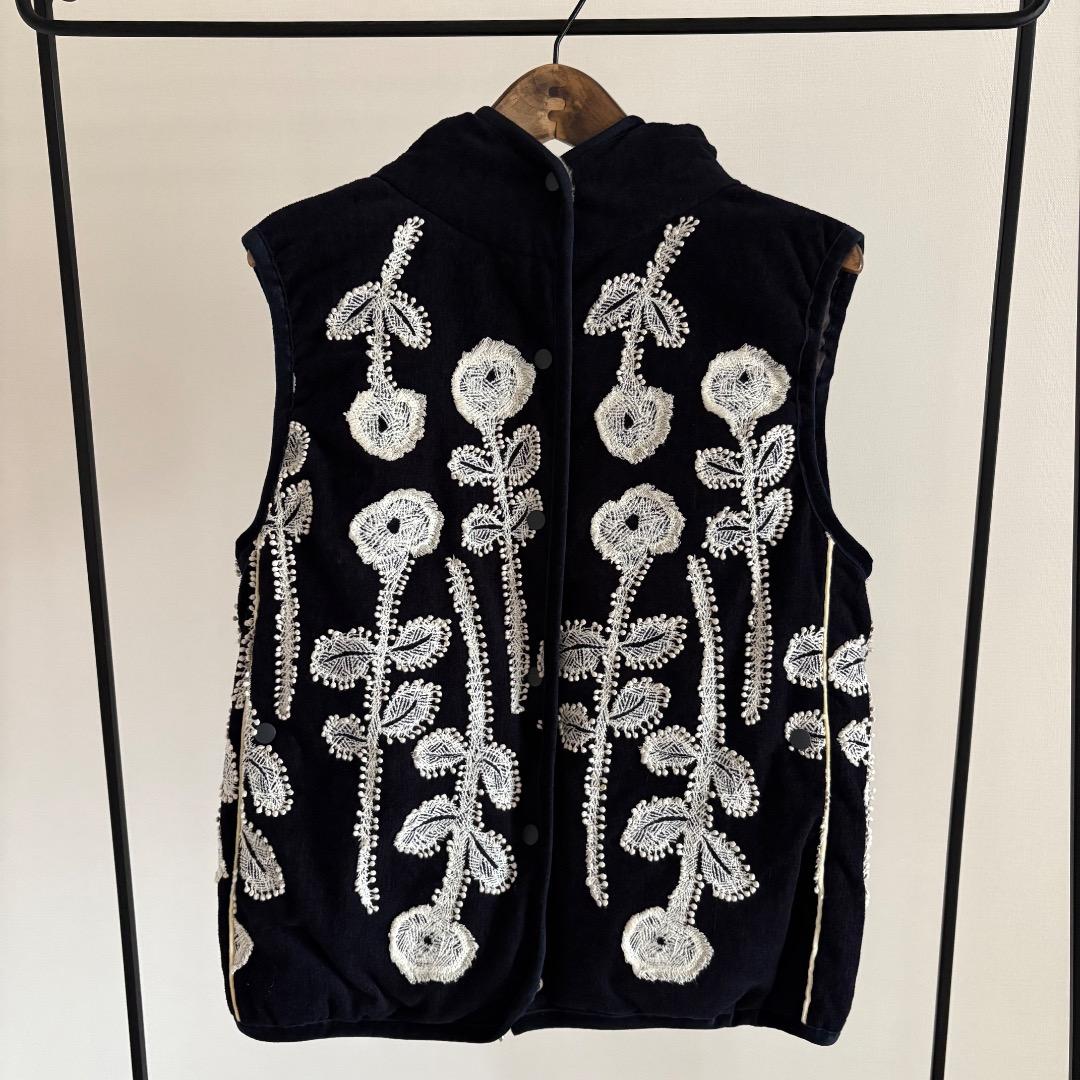 ミナペルホネン frost garden ダウンベスト　ネイビー　36