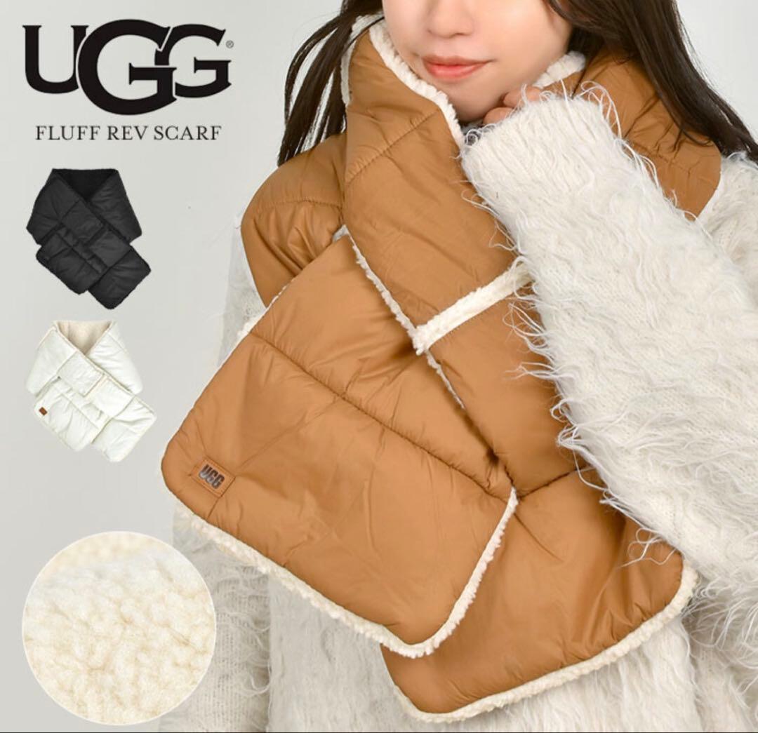 最終値下げ完売品UGG FLUFF REV SCARF チェスナット OS