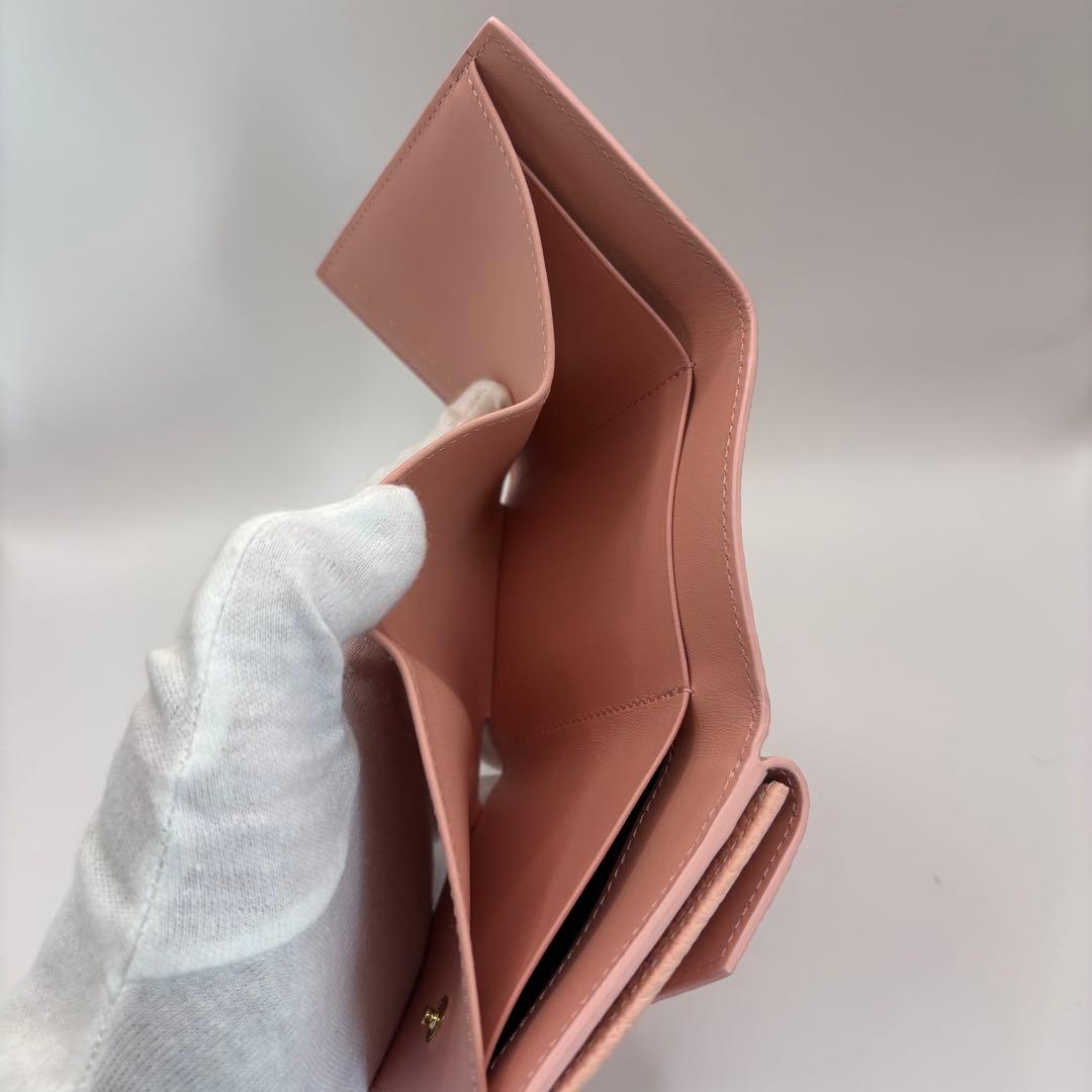 BONAVENTURA 三つ折り財布　ピンク　レザー　スモールウォレット　財布