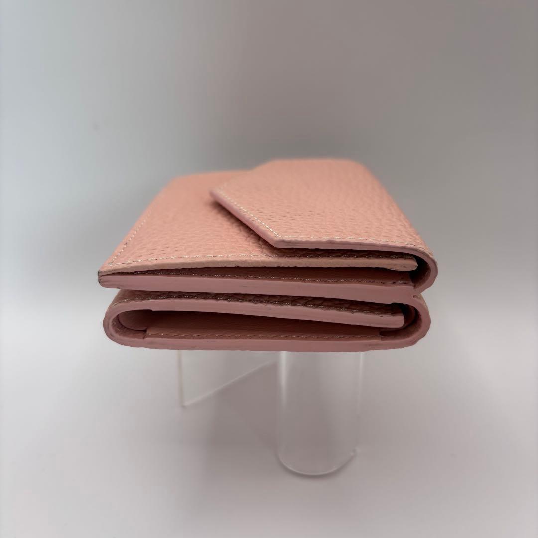 BONAVENTURA 三つ折り財布　ピンク　レザー　スモールウォレット　財布