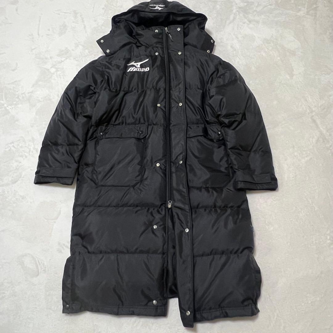 ミズノ　ダウン　ロング　ベンチコート　サーマルプラス　Oサイズ　ブラック