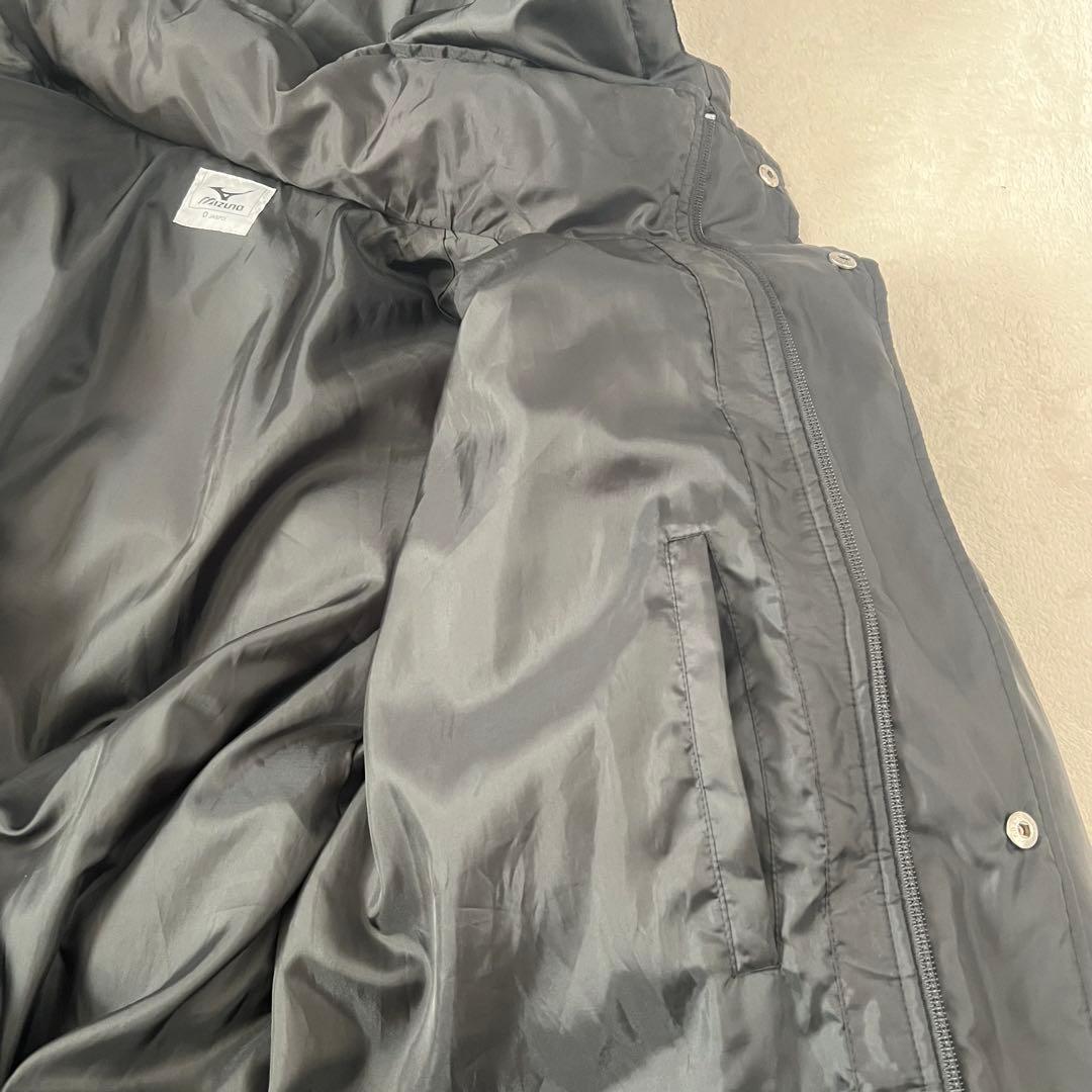 ミズノ　ダウン　ロング　ベンチコート　サーマルプラス　Oサイズ　ブラック