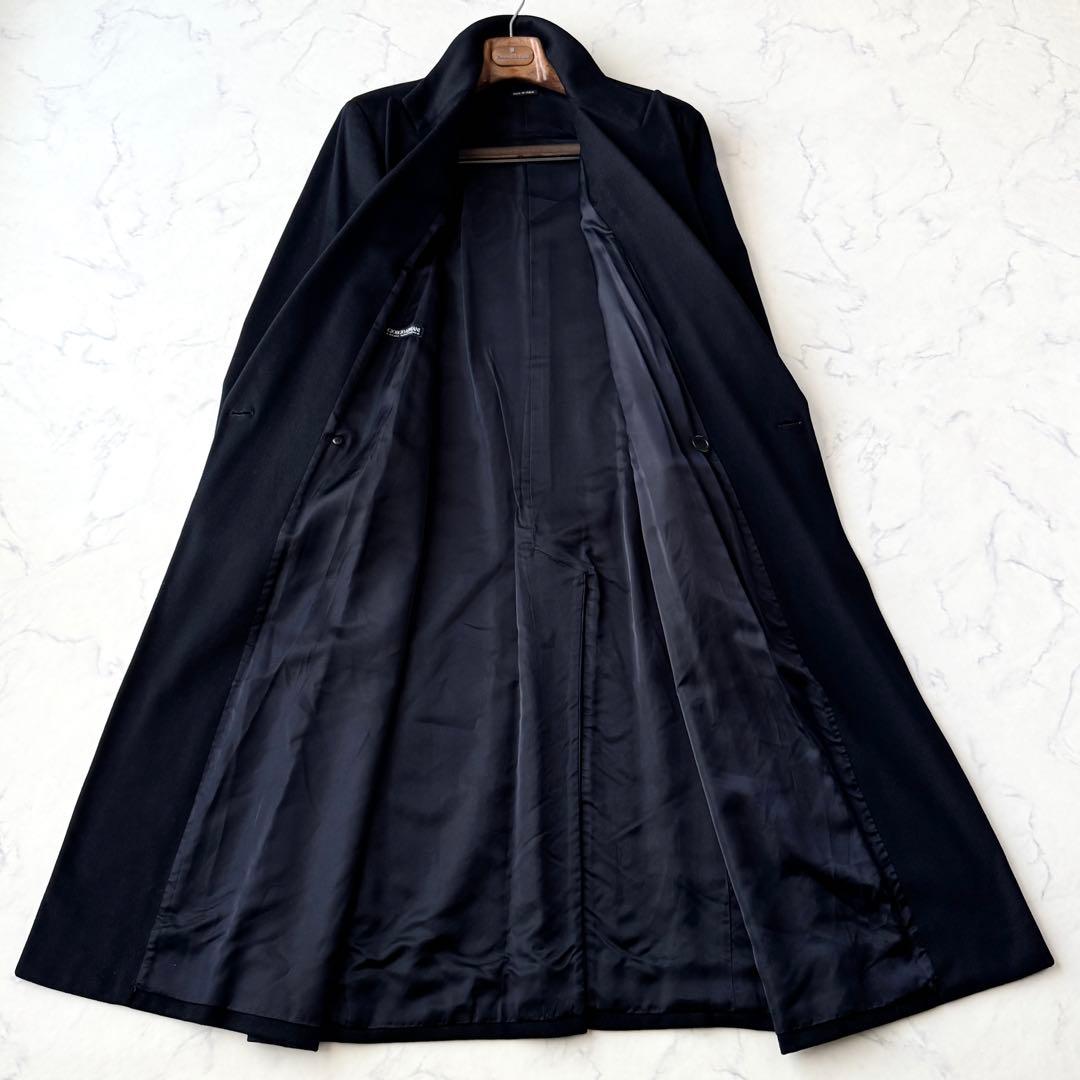 ジョルジオ アルマーニ ダブル ロング チェスター コート 黒 48 XL程